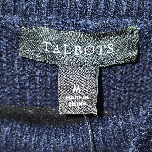 Talbots Sweater Dress Womens Medium Navy Embroidered Yoke Fair Isle Holiday New - Picture 5 of 8